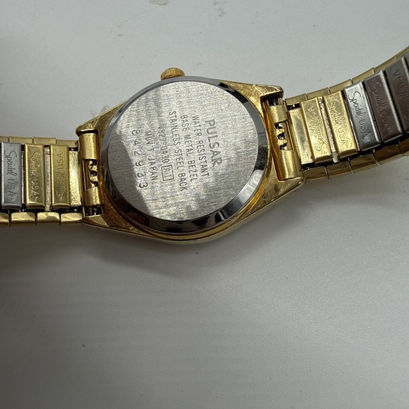 Pulsar Women\'s Vintage Gold Quartz Watch Date Expand Band Original Box Manual main image 7